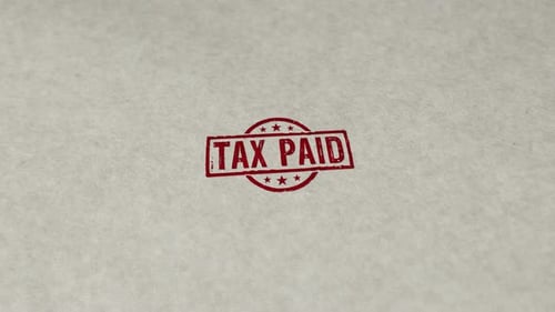 Timbre payé d'impôts et boucle d'estampage