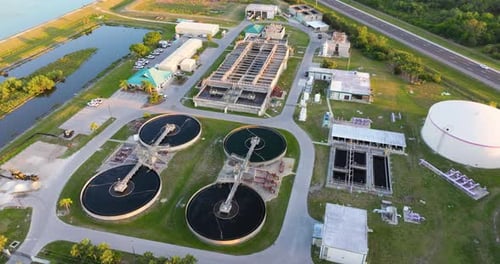 Aerial View of Water Treatment Facility