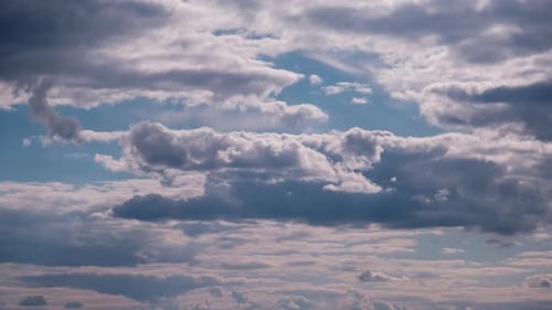 Timelapse of Clouds Moving in the Blue Sky Light White Puffy Cloud Space