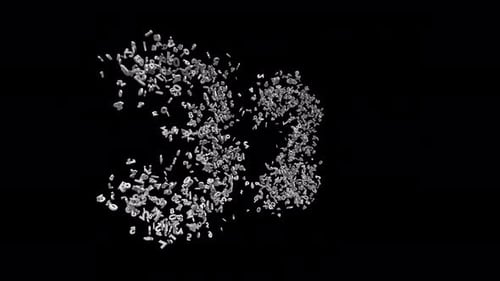 Number 32 Made of Numbers with Alpha Channel. 3D Font Number Animation. Transparent Background