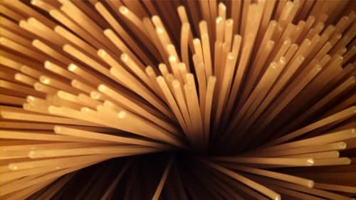 Close Up of Bundled Uncooked Spaghetti Pasta