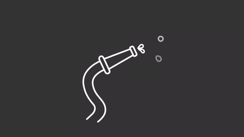 Sketch Animation of Garden Hose with Water Droplets