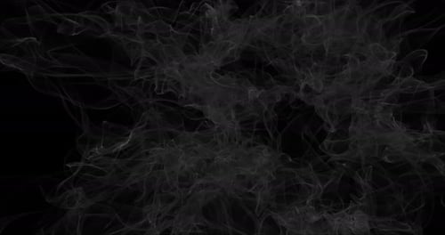 Floating White Smoke on Black Background