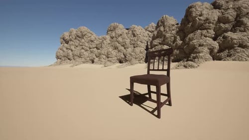 A Chair Sitting in the Middle of a Desert