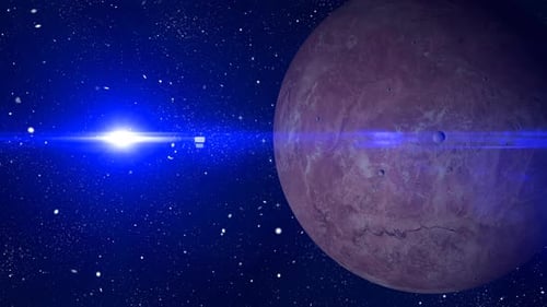 Fictional MAKEMAKE planet Rotating on space or galaxy and stars milky way, Animation of planet. 2635