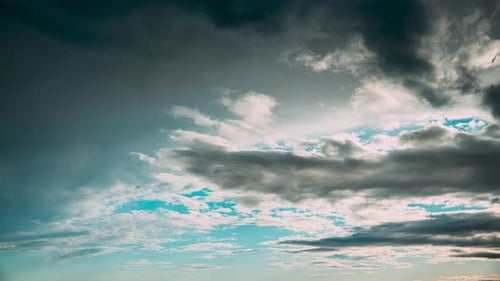 Sky Natural Background Cloudy Sky With Stratocumulus Clouds Sunlit Clouds Move Across The Sky Cloud