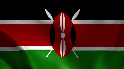 Realistic Waving Kenya National Flag Animation