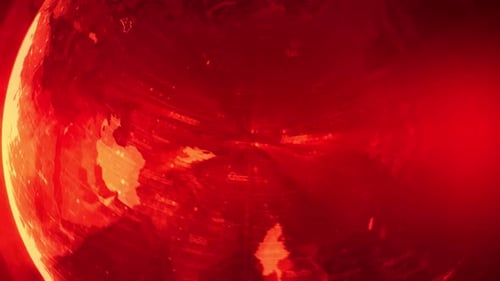 Red Digital Stylised World Map Country Zoom Latvia