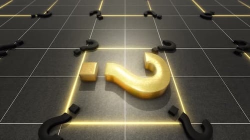 Pontos de interrogação em fundo escuro 4K 60 Fps