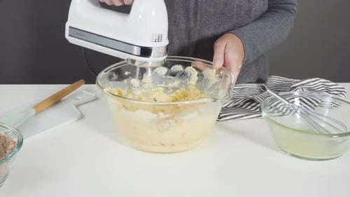 Mixing Brownie Batter With Electric Mixer