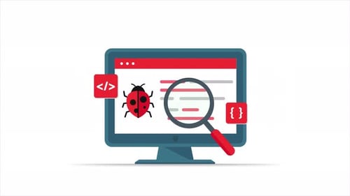 Flat Design Software Debugging Animation