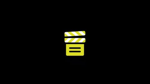 Flat Design Clapperboard Icon Animation