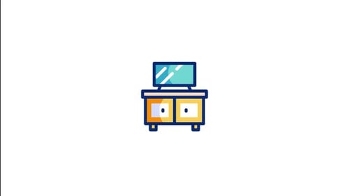 Minimalist Animated Television Media Player Icon