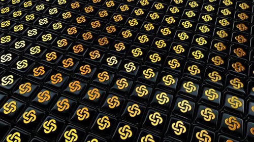 Golden Knot Symbols Grid Shimmering Loop Background