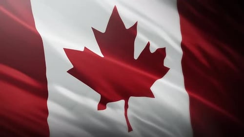 Realistic Waving Canadian Flag Animation