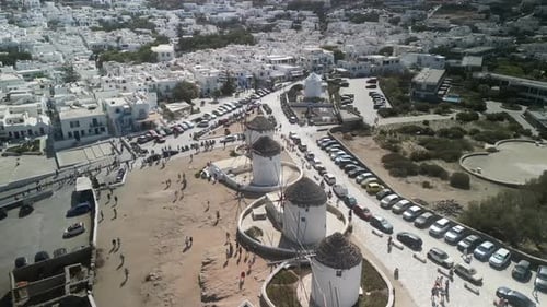 Old windmills, Mykonos town, Mykonos island, Greece