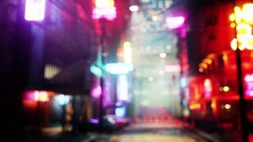 Defocused City Lights at Night