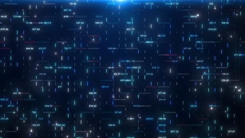 Futuristic Digital Data Stream with Numeric Information