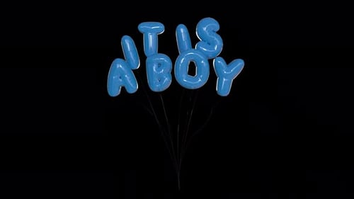 It Is a Boy Blue Balloon Text Celebration