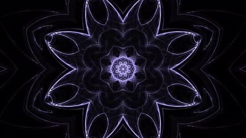 Abstract Fluid Glowing Purple Kaleidoscope Background