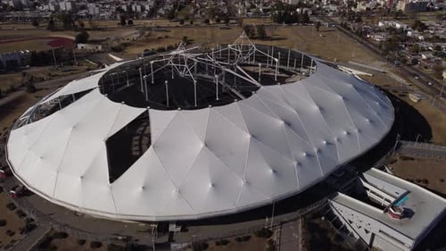 Beautiful modern shape of Estadio Unico Ciudad de la Plata stadium in Buenos Aires province, Argenti