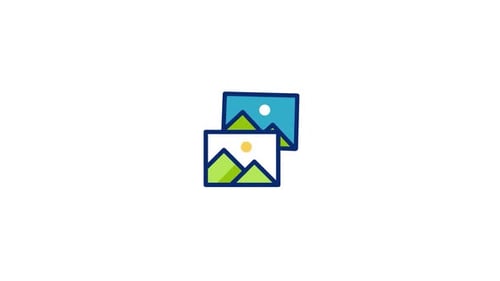 Animated Flat Design Image Gallery Icon Reveal