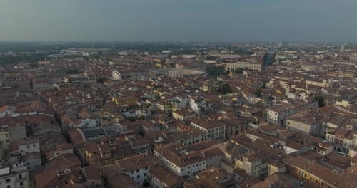 Aerial view of Verona with Adige river, Veneto, Italy.