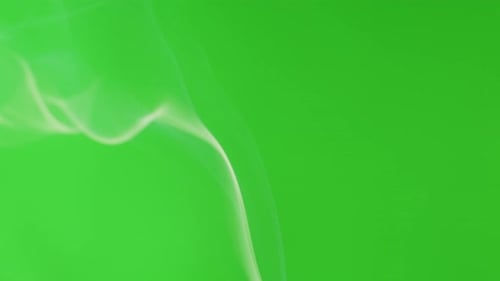 Smoke Jet on Green Chroma Key Background