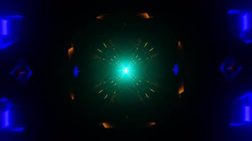 Les néons dynamiques pulsent rythmiquement sur la toile de fond