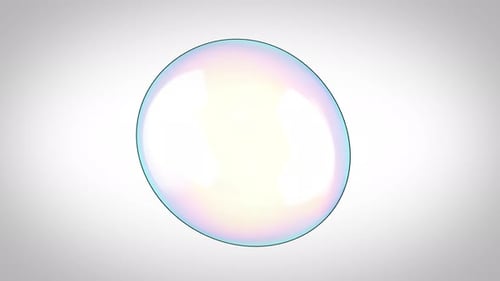 Water Soap Bubble on White Bg Able to Loop Endless