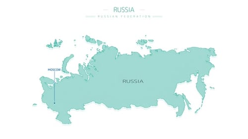 Animated Russia Map and Capital Location Reveal