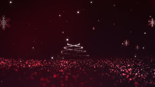 Sparkling Particle Christmas Tree Holiday Background