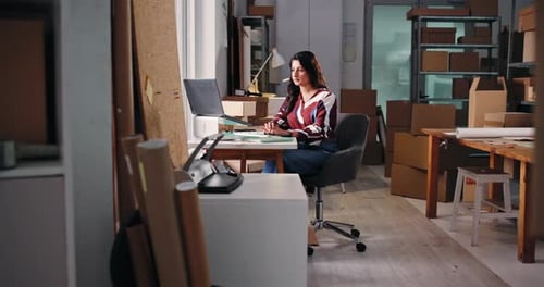 Laptop, logistics and businesswoman in office with research for order information with delivery
