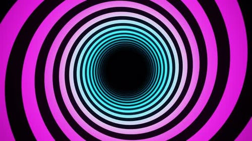 Pink And Cyan Hypnotic Spiral Tunnel Background Vj Loop In 4K
