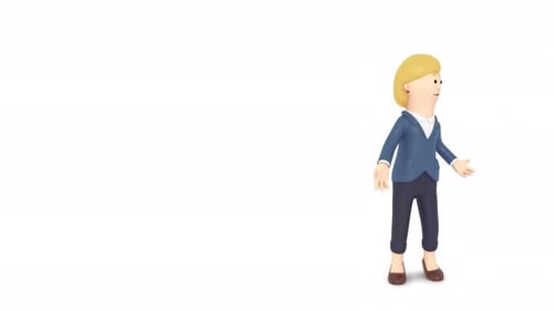 Animated Character in Modern Office Space