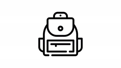 Minimalist Line Art Backpack Icon Animation