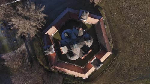 Aerial video above the Church of the Most Holy Trinity, Czech Republic