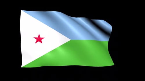 Realistic Waving Flag of Djibouti Seamless Loop