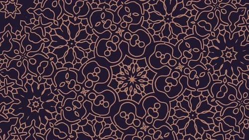 Evolving Golden Geometric Decorative Pattern Seamless Loop