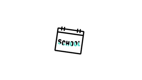 Minimalist School Text Reveal Animation on Calendar