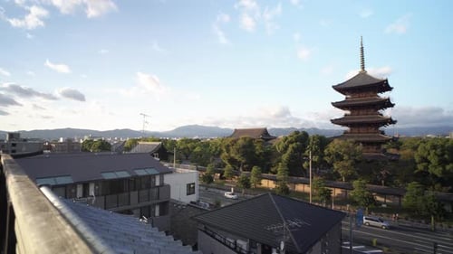 Toji Temple wooden pagoda, Kyoto, Japan
