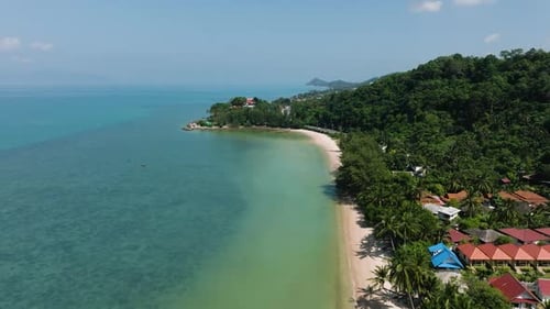 Scenic Coastline with Tropical Vegetation and Calm Waters Ko Samui Thailand