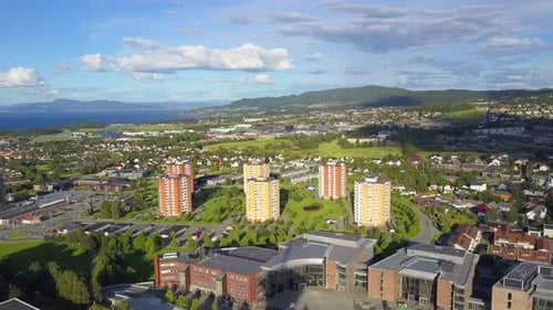 Trondheim Aerial Panoramic View Norway