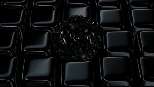 Abstract Dark Undulating Cubes and Rotating Sphere Background