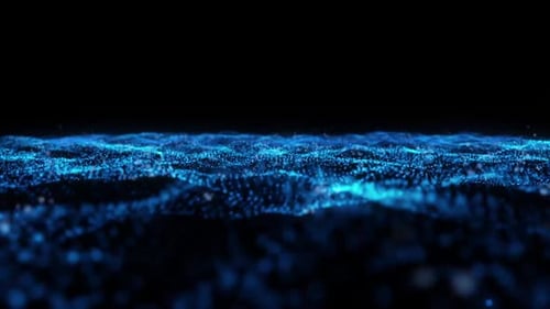 Futuristic Blue Particle Wave Digital Background Animation