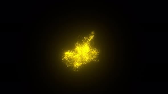 Magic Yellow Particle Loop Animation. Sci-fi Particles. Abstract ...