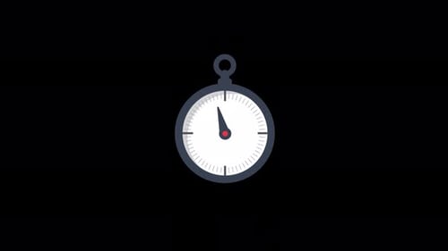 Animated Flat Design Stopwatch Icon Counting Time