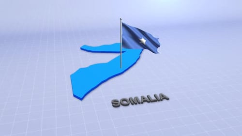 Somalia Map With Flag