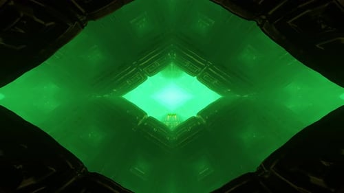 3d futuristic green tunnel background