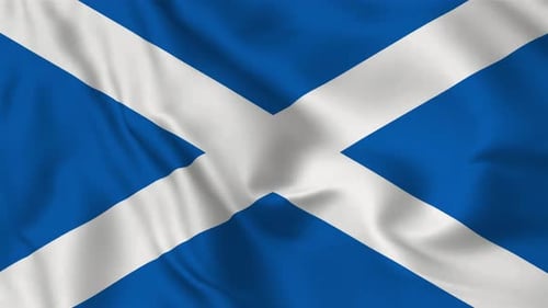 Realistic Waving Flag of Scotland Seamless Loop Background